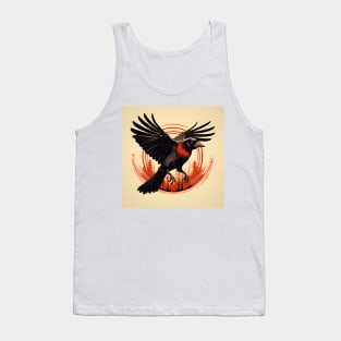 Black bird red logo graphic Tank Top